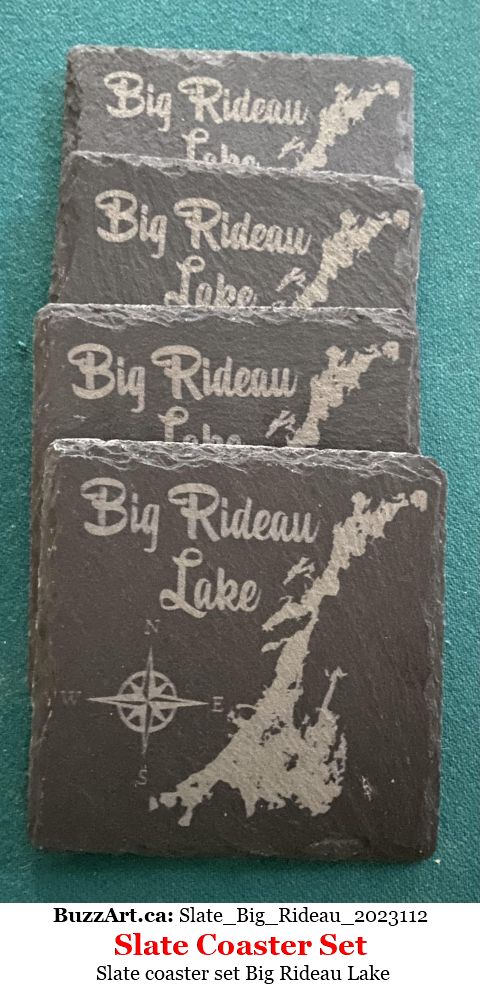 Slate coaster set Big Rideau Lake
